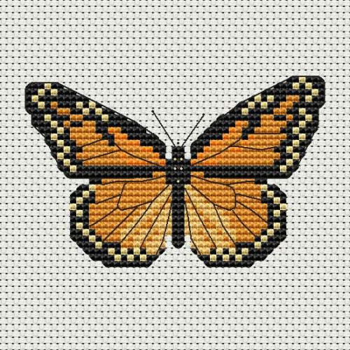 Monarch Butterfly on Milkweed counted cross stitch kit or pattern